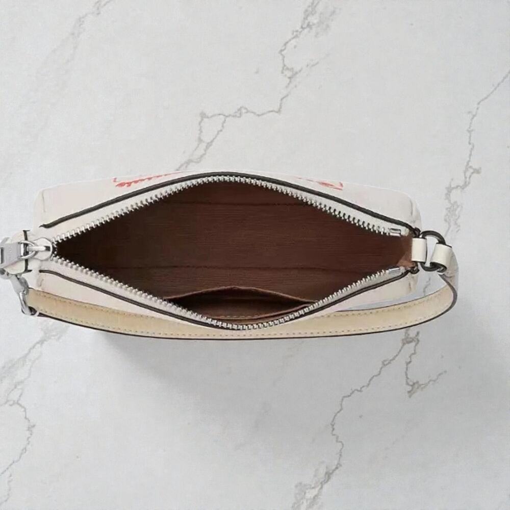 Coach Nolita 19 Leather Purse With Boardwalk Graphic in Chalk White CU197 - Picture 3 of 4